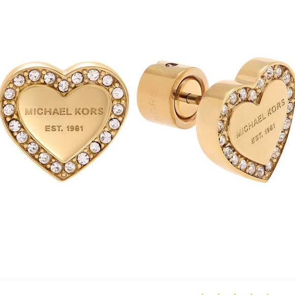 Michael Kors Jewelry - ✨MICHAEL KORS✨ GOLD TONE CRYSTAL HEART EARRING